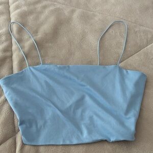 SHEIN Sky Blue Spaghetti Strap Tank Top